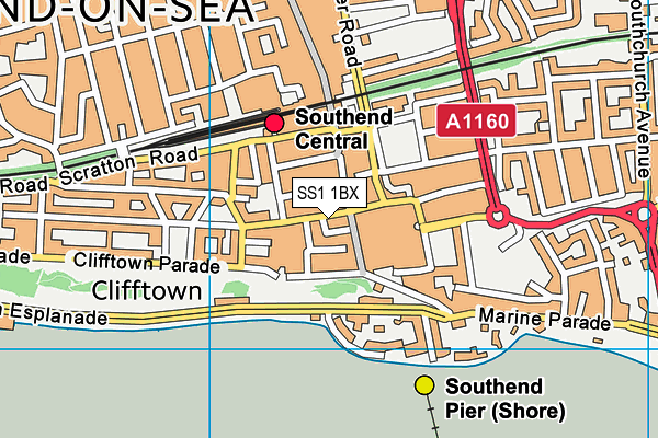 SS1 1BX map - OS VectorMap District (Ordnance Survey) SS1 1BX map - OS VectorMap District (Ordnance Survey)