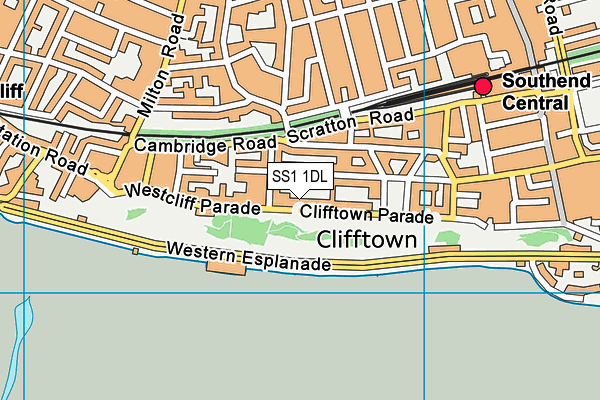 SS1 1DL map - OS VectorMap District (Ordnance Survey) SS1 1DL map - OS VectorMap District (Ordnance Survey)