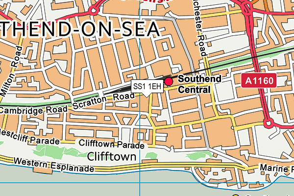 SS1 1EH map - OS VectorMap District (Ordnance Survey) SS1 1EH map - OS VectorMap District (Ordnance Survey)