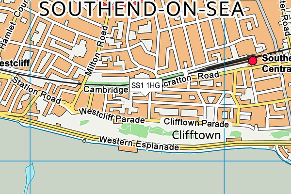 SS1 1HG map - OS VectorMap District (Ordnance Survey) SS1 1HG map - OS VectorMap District (Ordnance Survey)