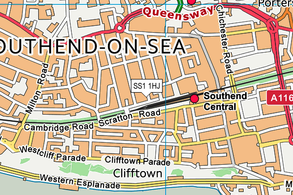 SS1 1HJ map - OS VectorMap District (Ordnance Survey) SS1 1HJ map - OS VectorMap District (Ordnance Survey)