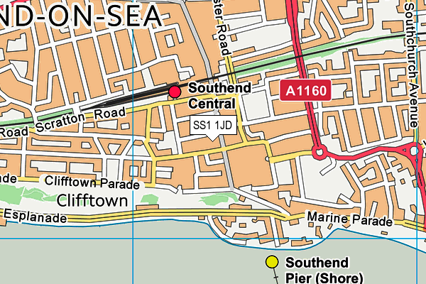 SS1 1JD map - OS VectorMap District (Ordnance Survey)