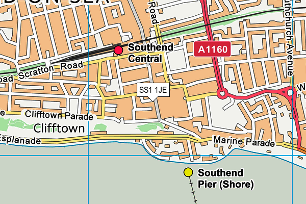 SS1 1JE map - OS VectorMap District (Ordnance Survey) SS1 1JE map - OS VectorMap District (Ordnance Survey)