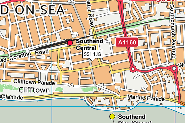 SS1 1JG map - OS VectorMap District (Ordnance Survey)