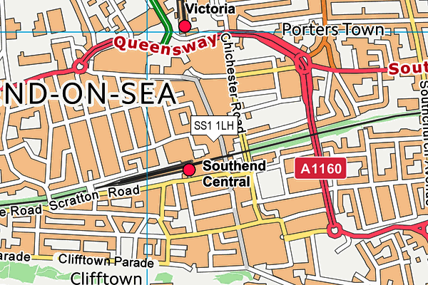 SS1 1LH map - OS VectorMap District (Ordnance Survey) SS1 1LH map - OS VectorMap District (Ordnance Survey)