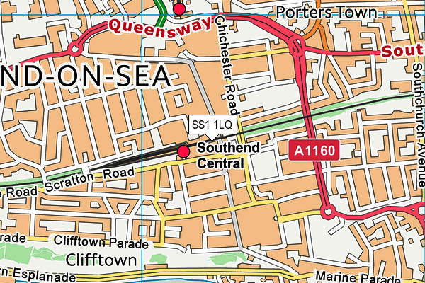 SS1 1LQ map - OS VectorMap District (Ordnance Survey) SS1 1LQ map - OS VectorMap District (Ordnance Survey)