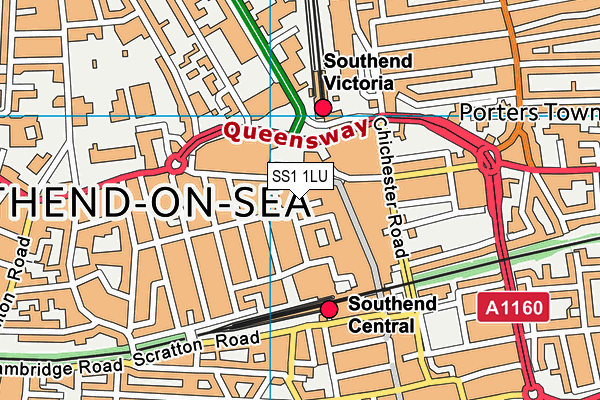 SS1 1LU map - OS VectorMap District (Ordnance Survey)