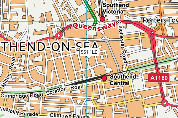 SS1 1LZ map - OS VectorMap District (Ordnance Survey) SS1 1LZ map - OS VectorMap District (Ordnance Survey)