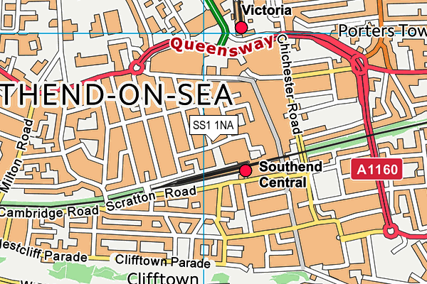 SS1 1NA map - OS VectorMap District (Ordnance Survey) SS1 1NA map - OS VectorMap District (Ordnance Survey)