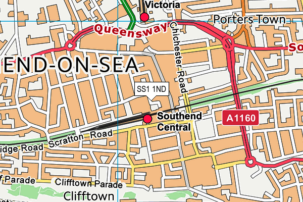 SS1 1ND map - OS VectorMap District (Ordnance Survey) SS1 1ND map - OS VectorMap District (Ordnance Survey)