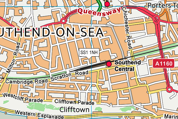 SS1 1NH map - OS VectorMap District (Ordnance Survey) SS1 1NH map - OS VectorMap District (Ordnance Survey)