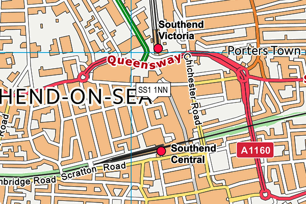 SS1 1NN map - OS VectorMap District (Ordnance Survey) SS1 1NN map - OS VectorMap District (Ordnance Survey)