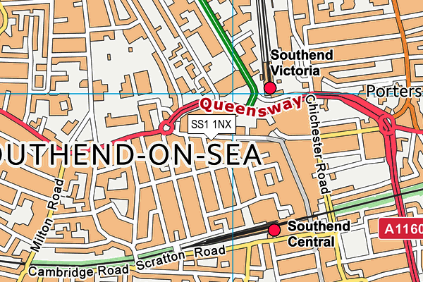 SS1 1NX map - OS VectorMap District (Ordnance Survey) SS1 1NX map - OS VectorMap District (Ordnance Survey)