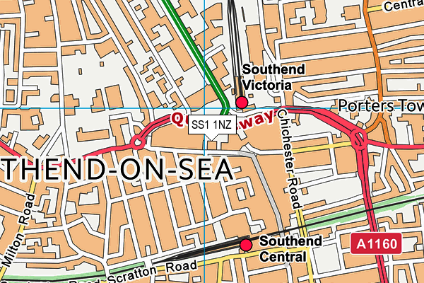 SS1 1NZ map - OS VectorMap District (Ordnance Survey) SS1 1NZ map - OS VectorMap District (Ordnance Survey)