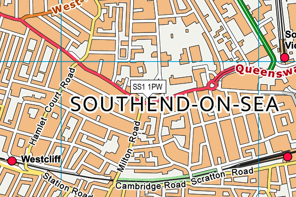 SS1 1PW map - OS VectorMap District (Ordnance Survey)