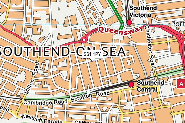 SS1 1PY map - OS VectorMap District (Ordnance Survey) SS1 1PY map - OS VectorMap District (Ordnance Survey)