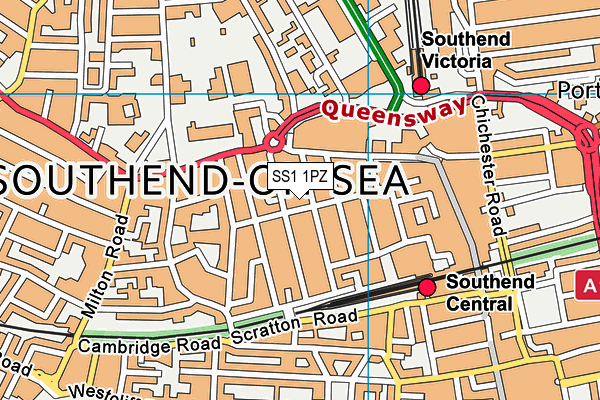 SS1 1PZ map - OS VectorMap District (Ordnance Survey) SS1 1PZ map - OS VectorMap District (Ordnance Survey)