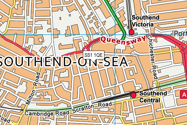 SS1 1QE map - OS VectorMap District (Ordnance Survey) SS1 1QE map - OS VectorMap District (Ordnance Survey)