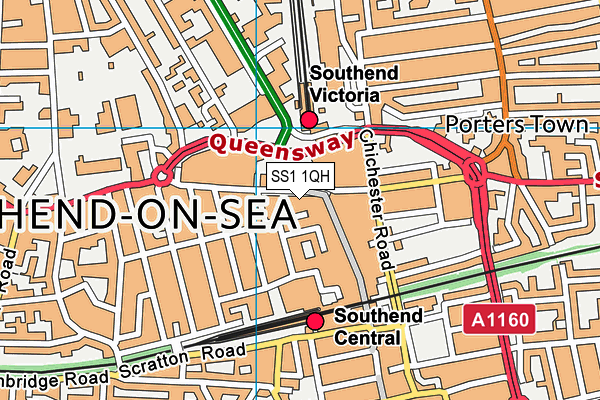 SS1 1QH map - OS VectorMap District (Ordnance Survey) SS1 1QH map - OS VectorMap District (Ordnance Survey)