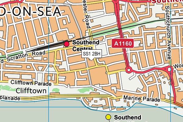 SS1 2BH map - OS VectorMap District (Ordnance Survey) SS1 2BH map - OS VectorMap District (Ordnance Survey)