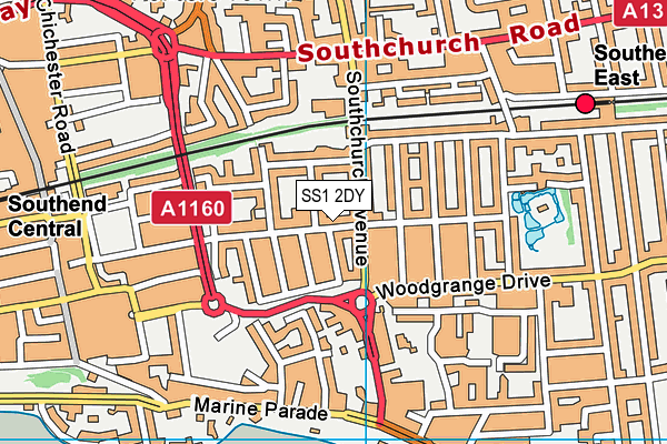 SS1 2DY map - OS VectorMap District (Ordnance Survey) SS1 2DY map - OS VectorMap District (Ordnance Survey)