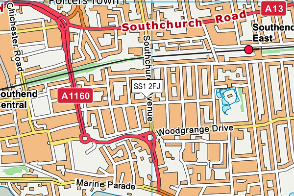 SS1 2FJ map - OS VectorMap District (Ordnance Survey) SS1 2FJ map - OS VectorMap District (Ordnance Survey)