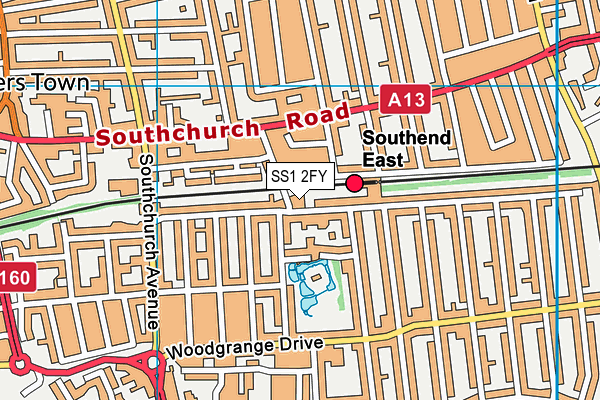 SS1 2FY map - OS VectorMap District (Ordnance Survey) SS1 2FY map - OS VectorMap District (Ordnance Survey)