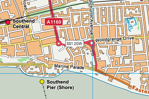 SS1 2GW map - OS VectorMap District (Ordnance Survey)