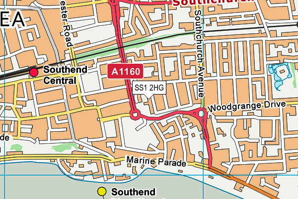 SS1 2HG map - OS VectorMap District (Ordnance Survey) SS1 2HG map - OS VectorMap District (Ordnance Survey)