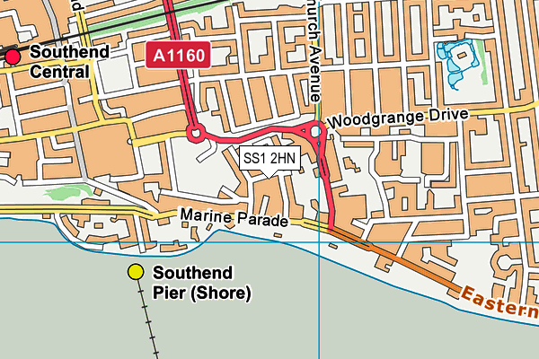 SS1 2HN map - OS VectorMap District (Ordnance Survey) SS1 2HN map - OS VectorMap District (Ordnance Survey)