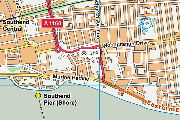 SS1 2HX map - OS VectorMap District (Ordnance Survey) SS1 2HX map - OS VectorMap District (Ordnance Survey)