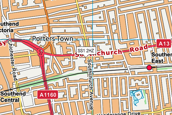 SS1 2HZ map - OS VectorMap District (Ordnance Survey) SS1 2HZ map - OS VectorMap District (Ordnance Survey)