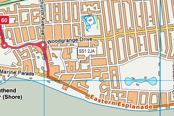 SS1 2JA map - OS VectorMap District (Ordnance Survey) SS1 2JA map - OS VectorMap District (Ordnance Survey)