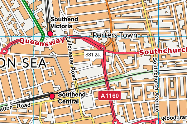 SS1 2JJ map - OS VectorMap District (Ordnance Survey) SS1 2JJ map - OS VectorMap District (Ordnance Survey)