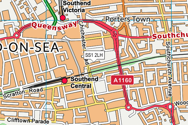 SS1 2LH map - OS VectorMap District (Ordnance Survey) SS1 2LH map - OS VectorMap District (Ordnance Survey)