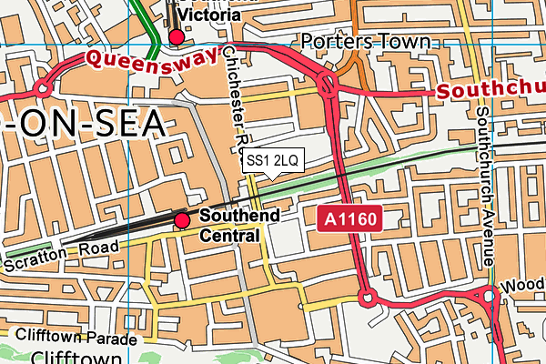 SS1 2LQ map - OS VectorMap District (Ordnance Survey) SS1 2LQ map - OS VectorMap District (Ordnance Survey)
