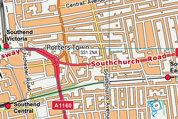 SS1 2NA map - OS VectorMap District (Ordnance Survey) SS1 2NA map - OS VectorMap District (Ordnance Survey)