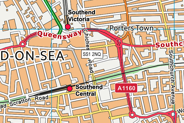 SS1 2NQ map - OS VectorMap District (Ordnance Survey) SS1 2NQ map - OS VectorMap District (Ordnance Survey)