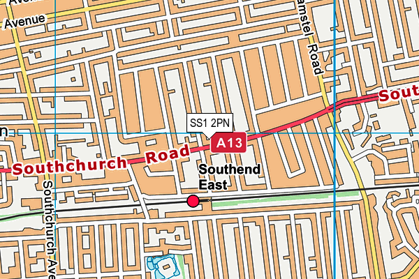 SS1 2PN map - OS VectorMap District (Ordnance Survey) SS1 2PN map - OS VectorMap District (Ordnance Survey)