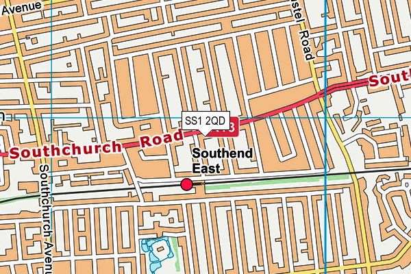 SS1 2QD map - OS VectorMap District (Ordnance Survey) SS1 2QD map - OS VectorMap District (Ordnance Survey)