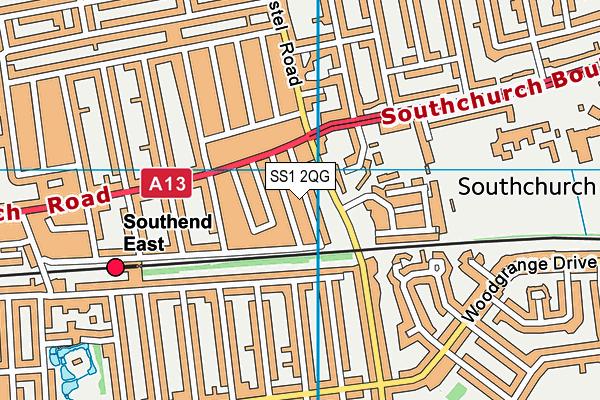 SS1 2QG map - OS VectorMap District (Ordnance Survey)