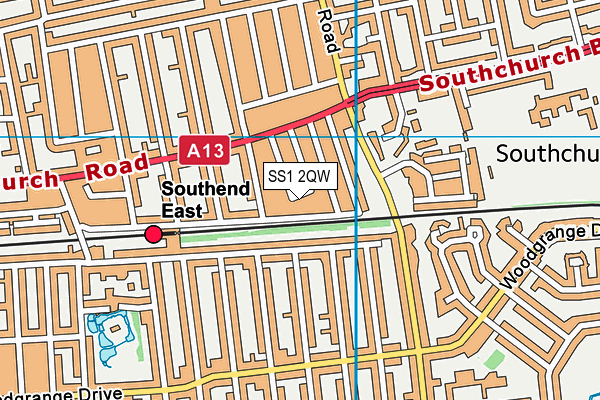 SS1 2QW map - OS VectorMap District (Ordnance Survey) SS1 2QW map - OS VectorMap District (Ordnance Survey)