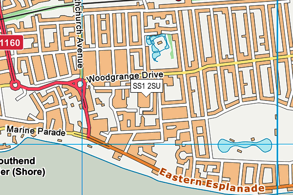 SS1 2SU map - OS VectorMap District (Ordnance Survey) SS1 2SU map - OS VectorMap District (Ordnance Survey)