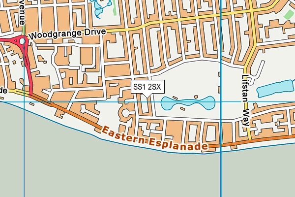 SS1 2SX map - OS VectorMap District (Ordnance Survey) SS1 2SX map - OS VectorMap District (Ordnance Survey)
