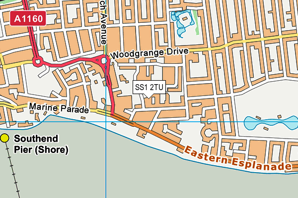 SS1 2TU map - OS VectorMap District (Ordnance Survey) SS1 2TU map - OS VectorMap District (Ordnance Survey)
