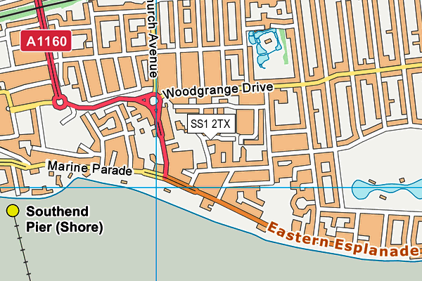 SS1 2TX map - OS VectorMap District (Ordnance Survey) SS1 2TX map - OS VectorMap District (Ordnance Survey)
