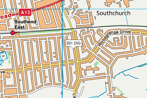 SS1 2XG map - OS VectorMap District (Ordnance Survey) SS1 2XG map - OS VectorMap District (Ordnance Survey)