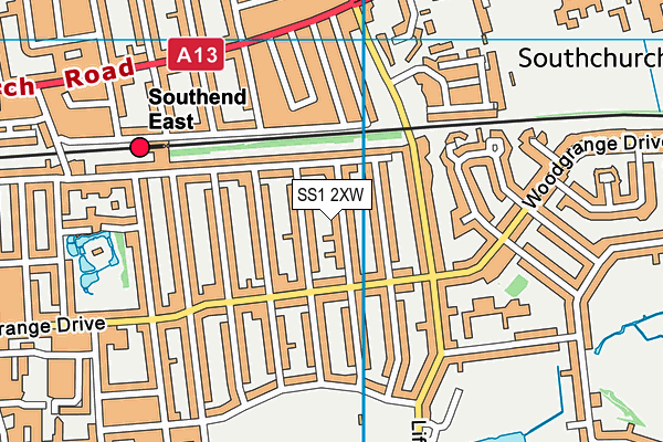 SS1 2XW map - OS VectorMap District (Ordnance Survey) SS1 2XW map - OS VectorMap District (Ordnance Survey)