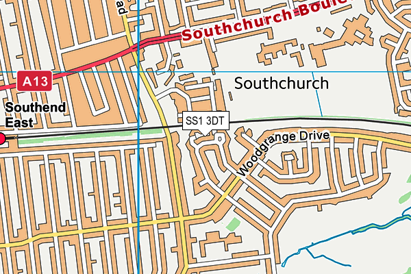 SS1 3DT map - OS VectorMap District (Ordnance Survey) SS1 3DT map - OS VectorMap District (Ordnance Survey)