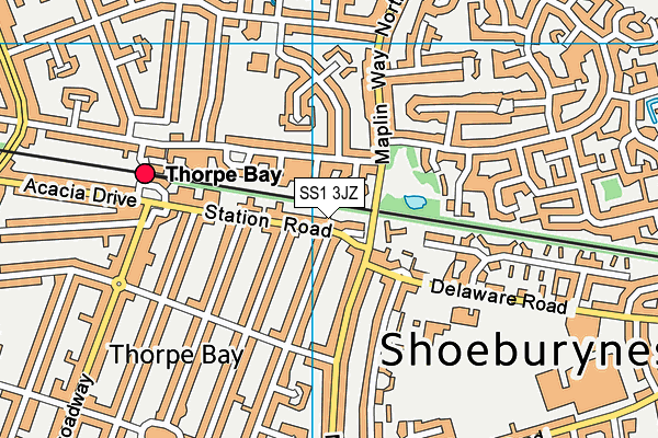 SS1 3JZ map - OS VectorMap District (Ordnance Survey) SS1 3JZ map - OS VectorMap District (Ordnance Survey)